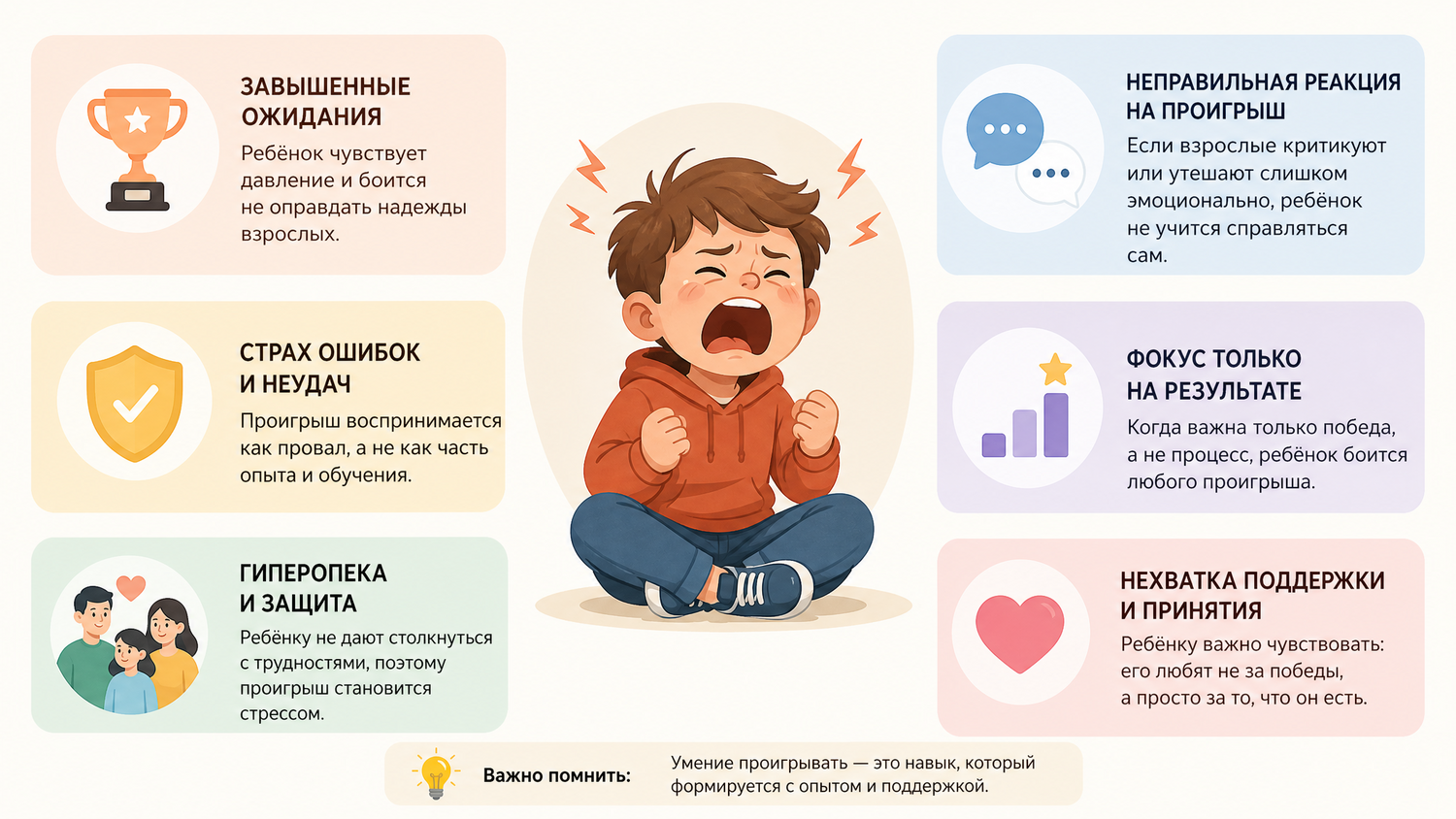Как научить ребёнка проигрывать