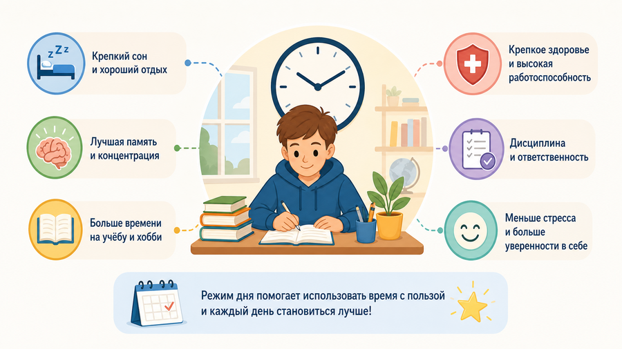 Зачем школьнику нужен режим дня и что он даёт