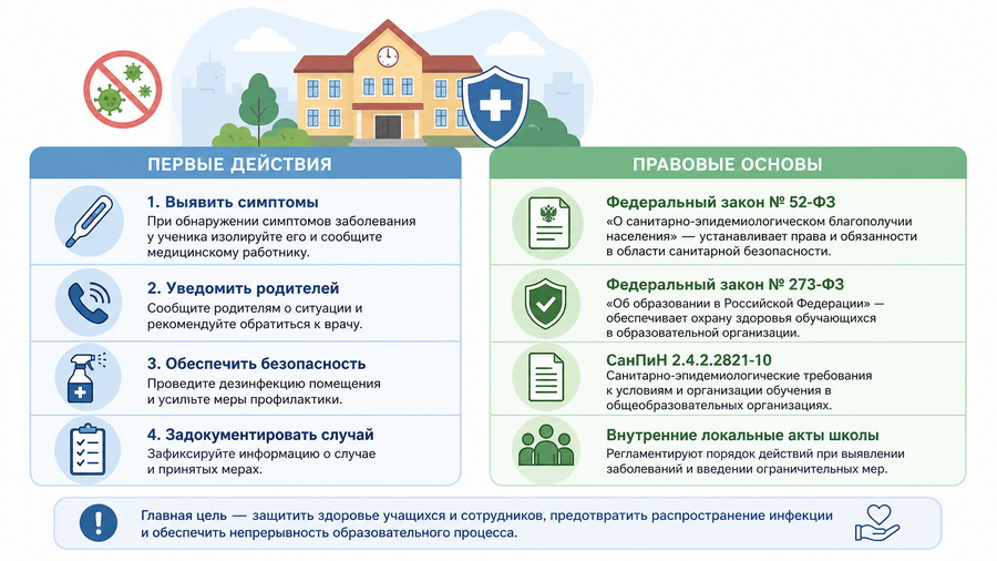 Карантин в школе: первые действия и правовые основы