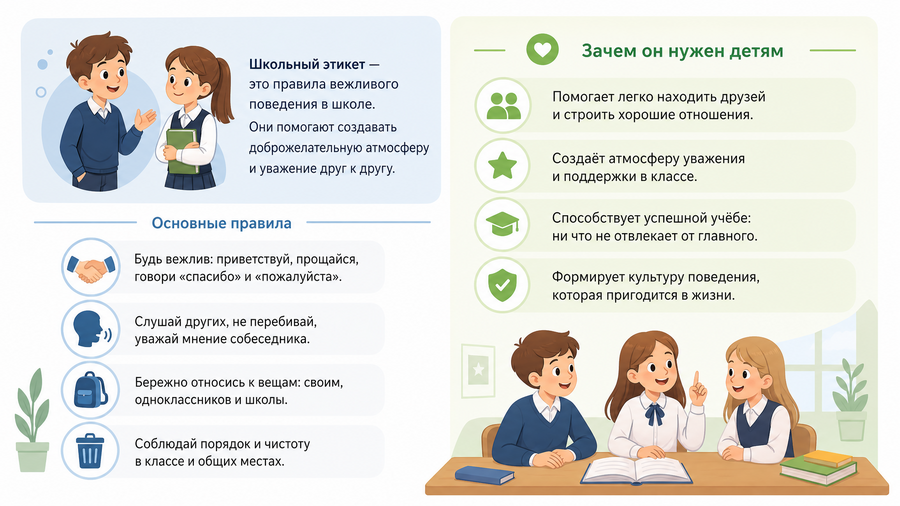 Что такое школьный этикет и зачем он нужен детям