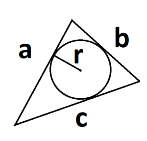 площадь треугольника с радиусом вписанной окружности