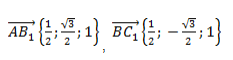 координаты векторов →AB1 и →BC1