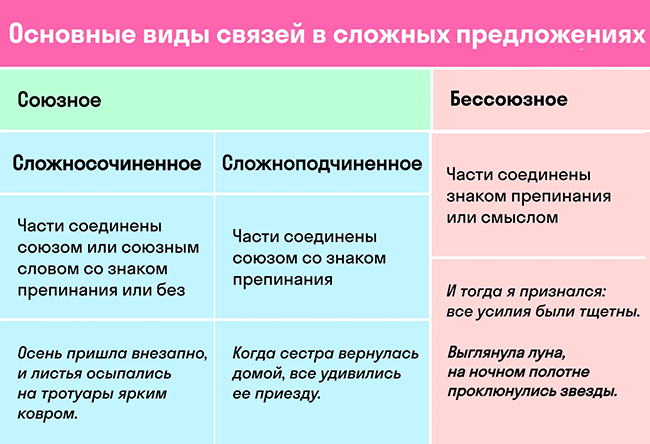 Виды сложных предложений | skysmart.ru