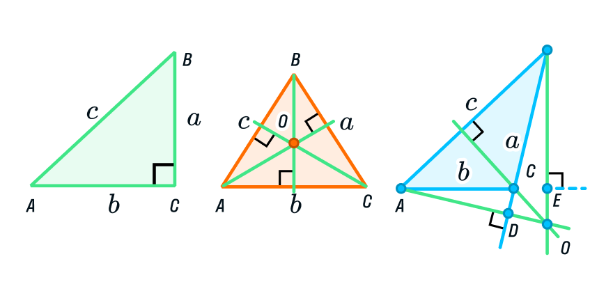 Точки пересечения высот треугольников