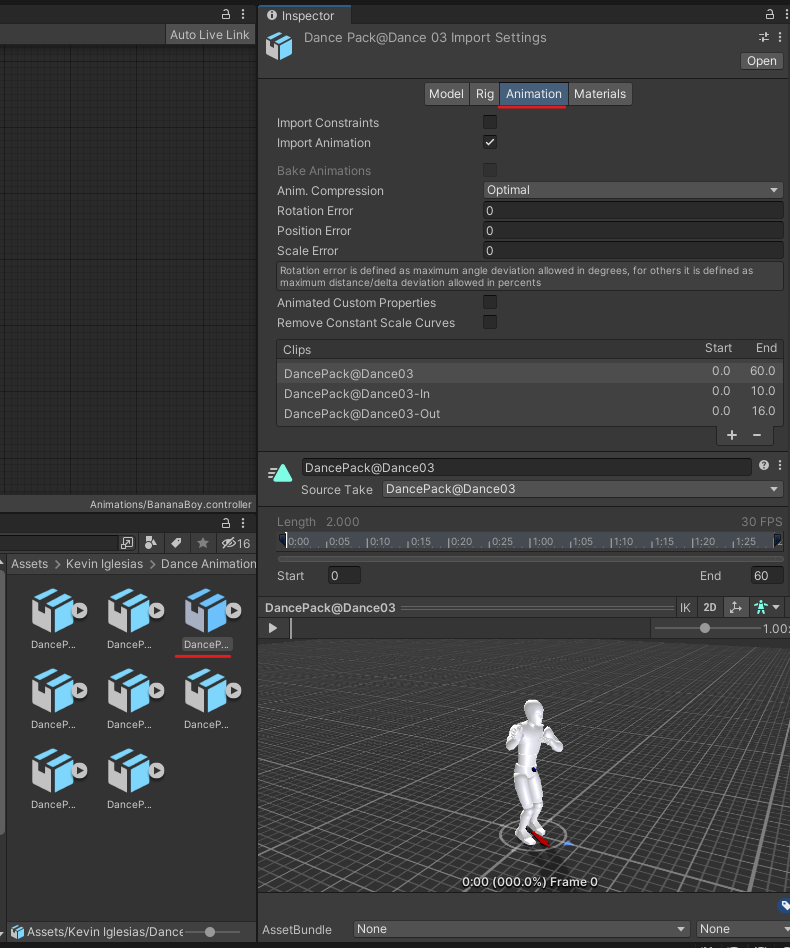 3D-анимация персонажа в Unity через готовые анимации. Шаг 7