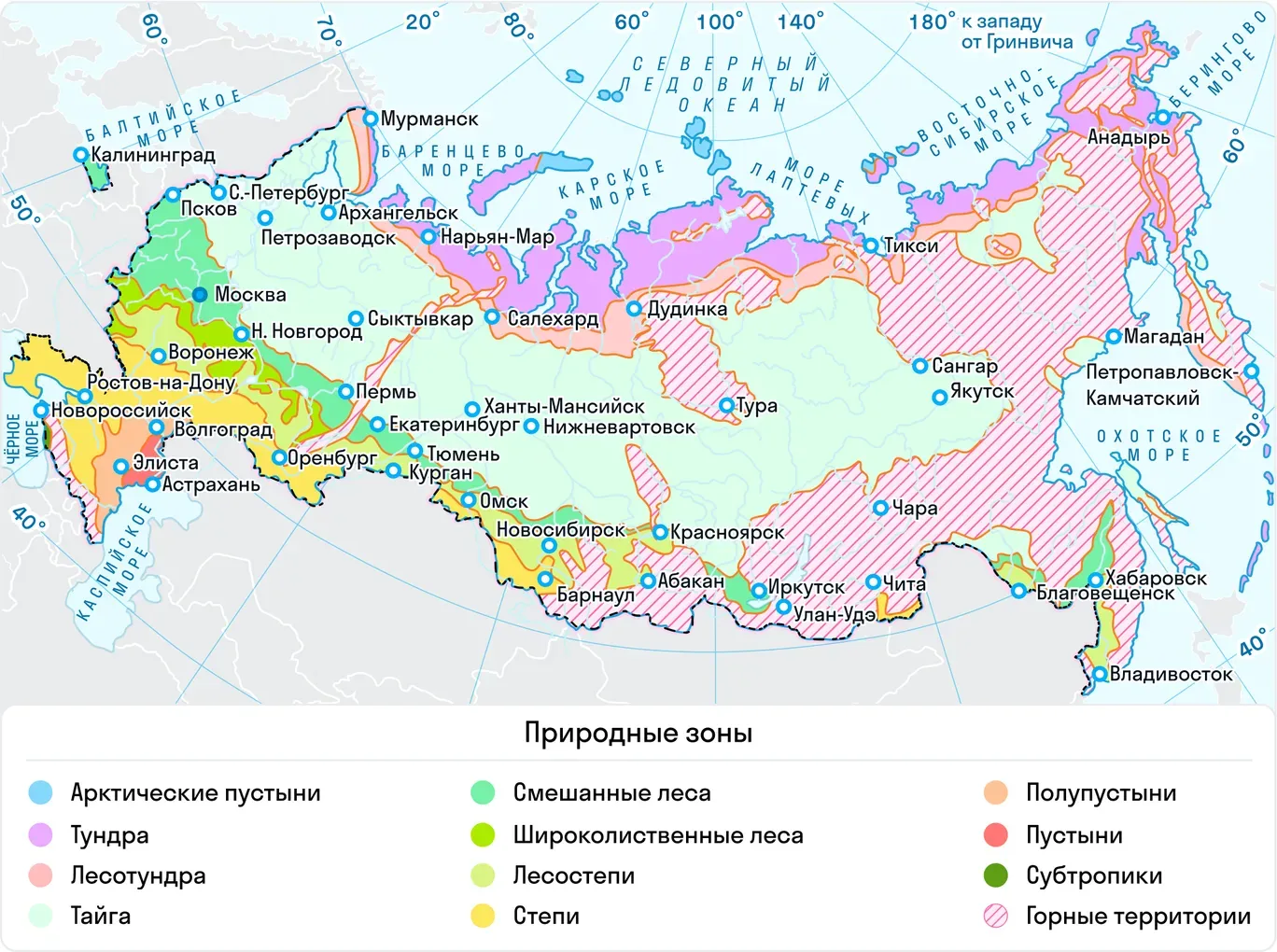 Карта природных зон России