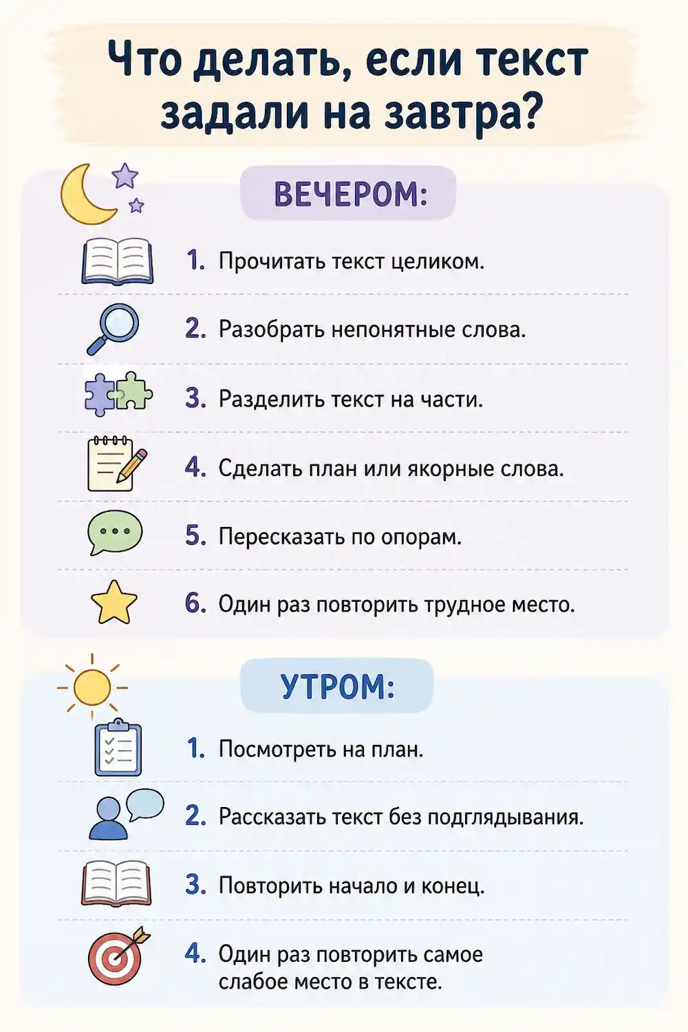 Если текст задали на завтра