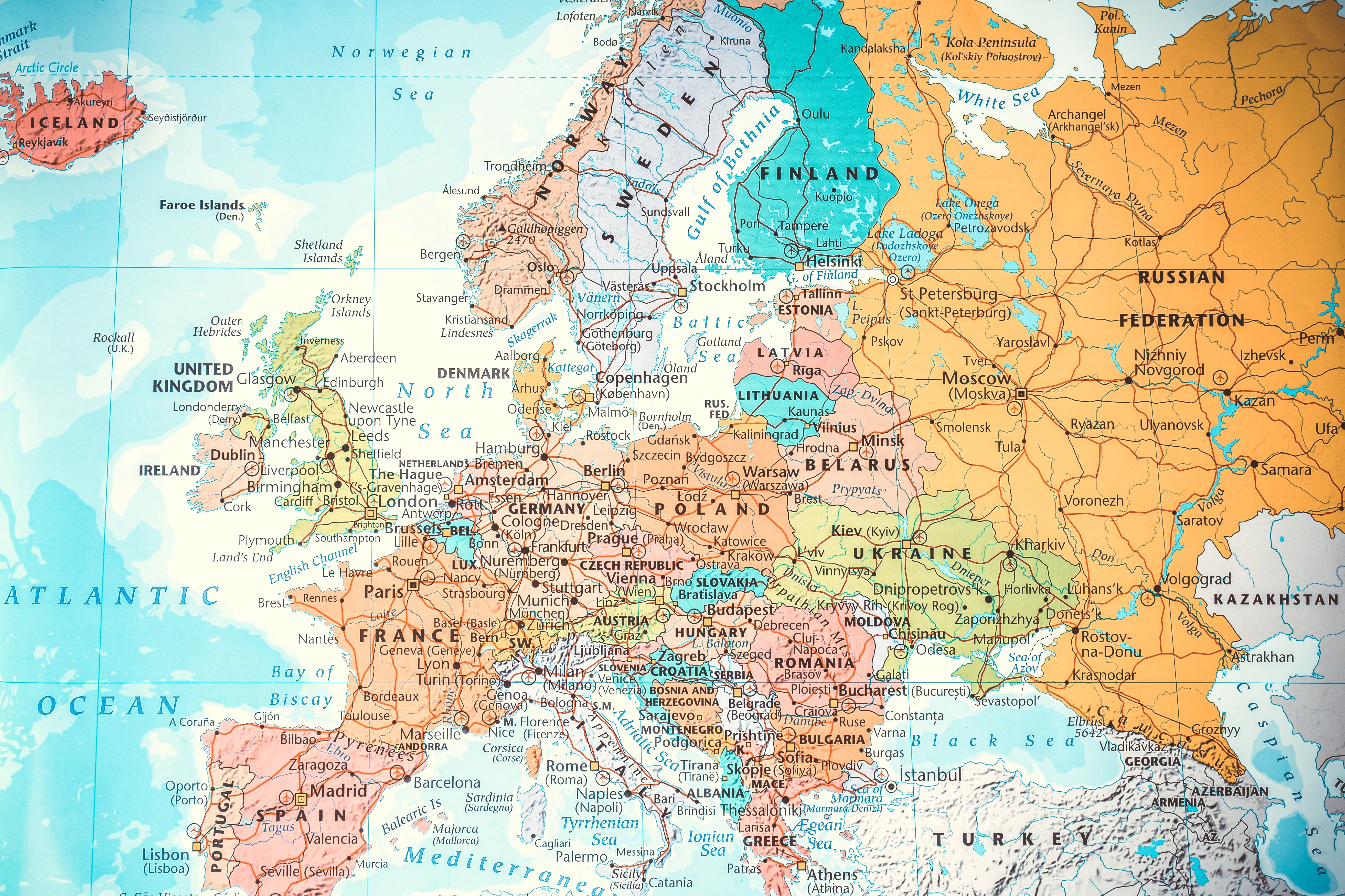 Карта Зарубежной Европы